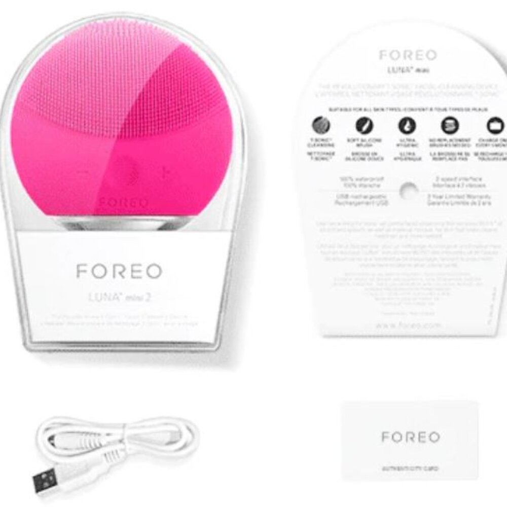 FOREO Luna mini 2 Fuchisa T-Sonic Cleansing Massager NWT and Sealed